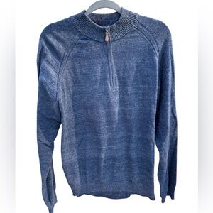 johnnie-O Men’s Navy Heather Pullover Quarter Zip-Up Sweater Size Medium